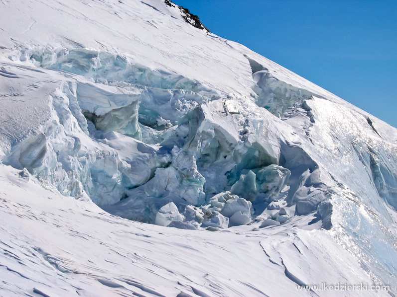 monte rosa alpy szczeliny