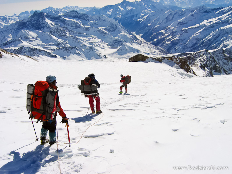 monte rosa alpy zima