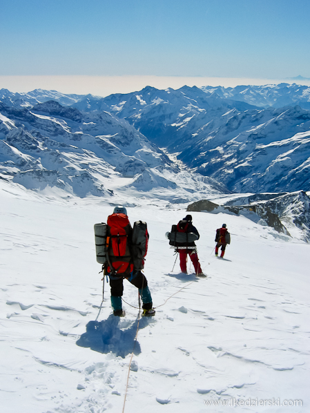 monte rosa alpy zima