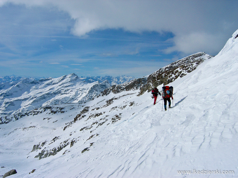 monte rosa zimą podejście