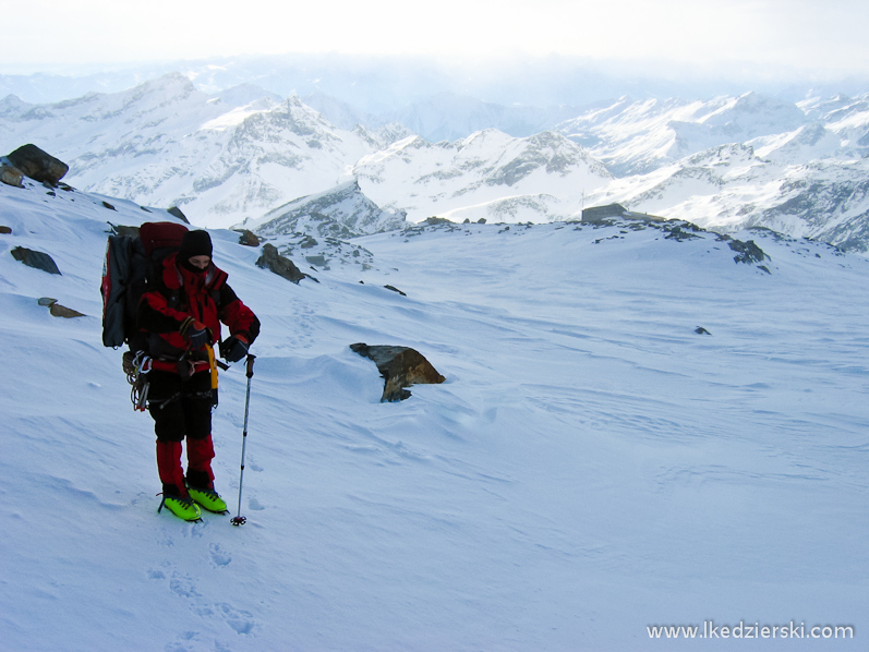 monte rosa zimą alpy