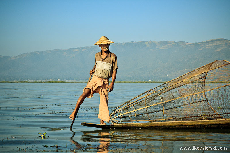 Birma. Rybak z Inle Lake