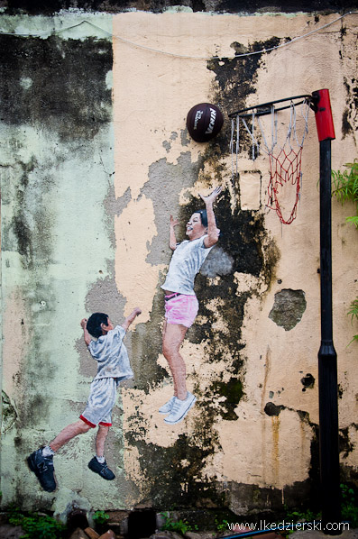 murale w georgetown louis gan Children Playing Basketball