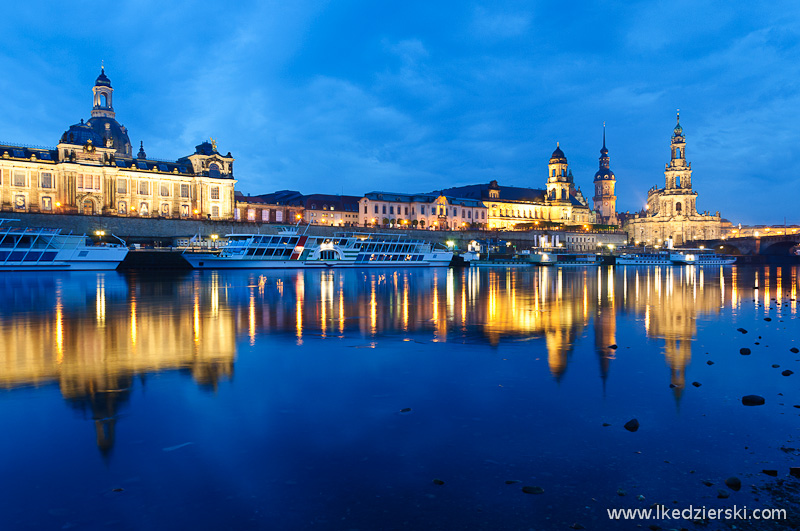 drezno blue hour panorama wieczór w dreźnie