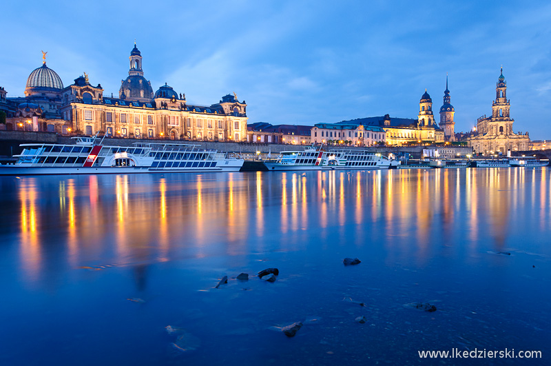 wieczór w dreźnie drezno blue hour panorama