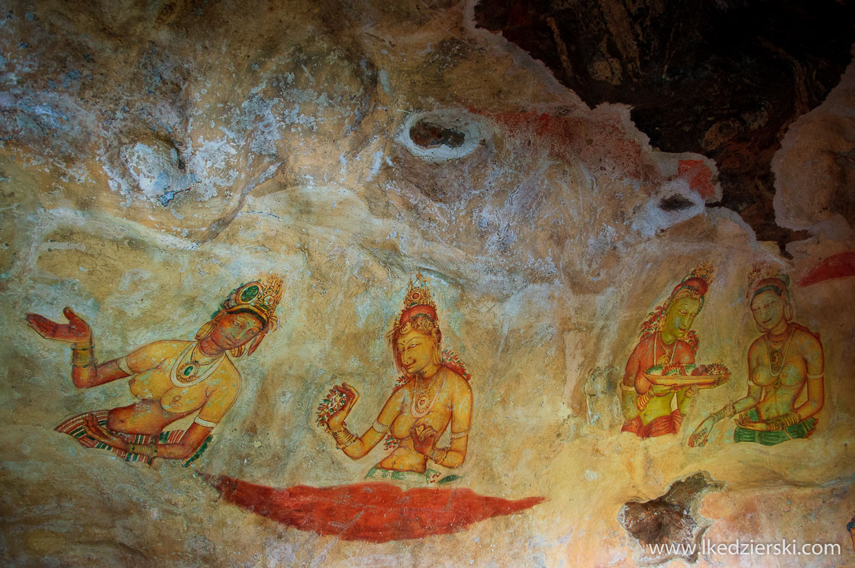 sri lanka sigiriya lwia skała freski