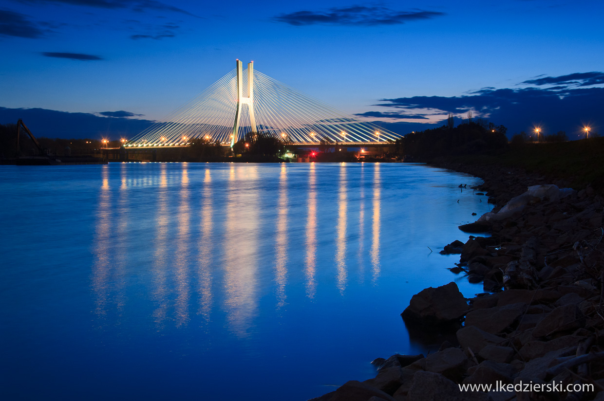 Wrocław, najwyższy most w Polsce, rędziński blue hour, mosty wrocławia