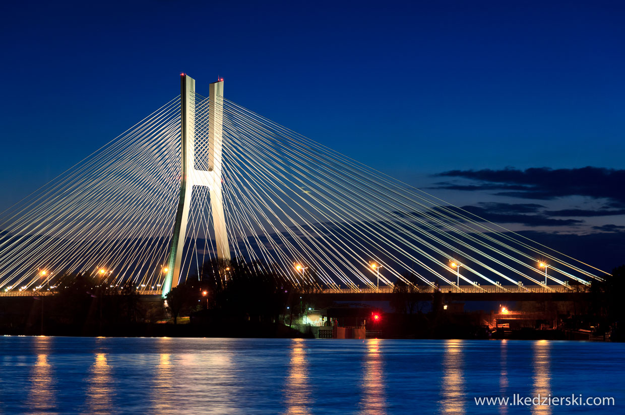 Wrocław, najwyższy most w Polsce, rędziński blue hour, mosty wrocławia