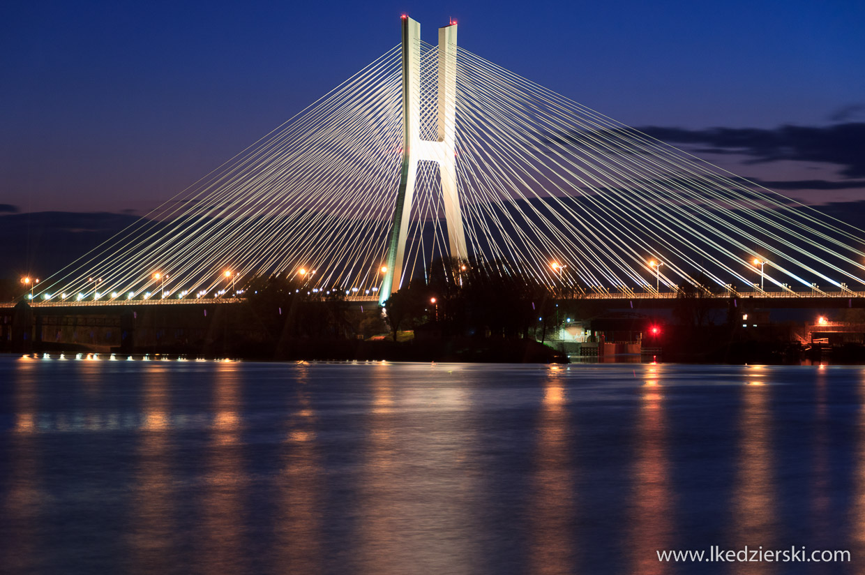 Wrocław, najwyższy most w Polsce, rędziński blue hour