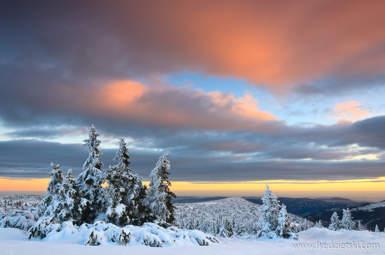 karkonosze,  śnieżka, sunrise, wschód słońca w Karkonoszach