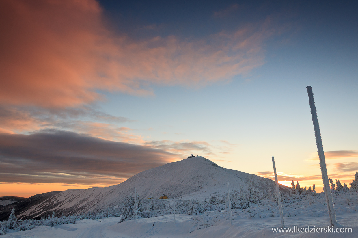 karkonosze,  śnieżka, sunrise, wschód słońca w Karkonoszach