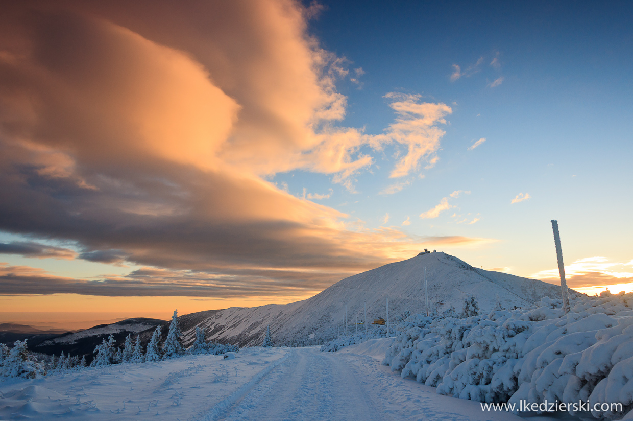 karkonosze,  śnieżka, sunrise, wschód słońca w Karkonoszach