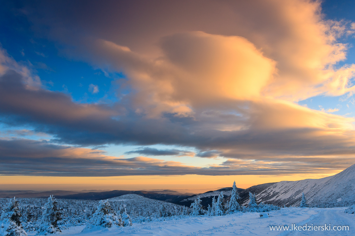 karkonosze,  śnieżka, sunrise, wschód słońca w Karkonoszach