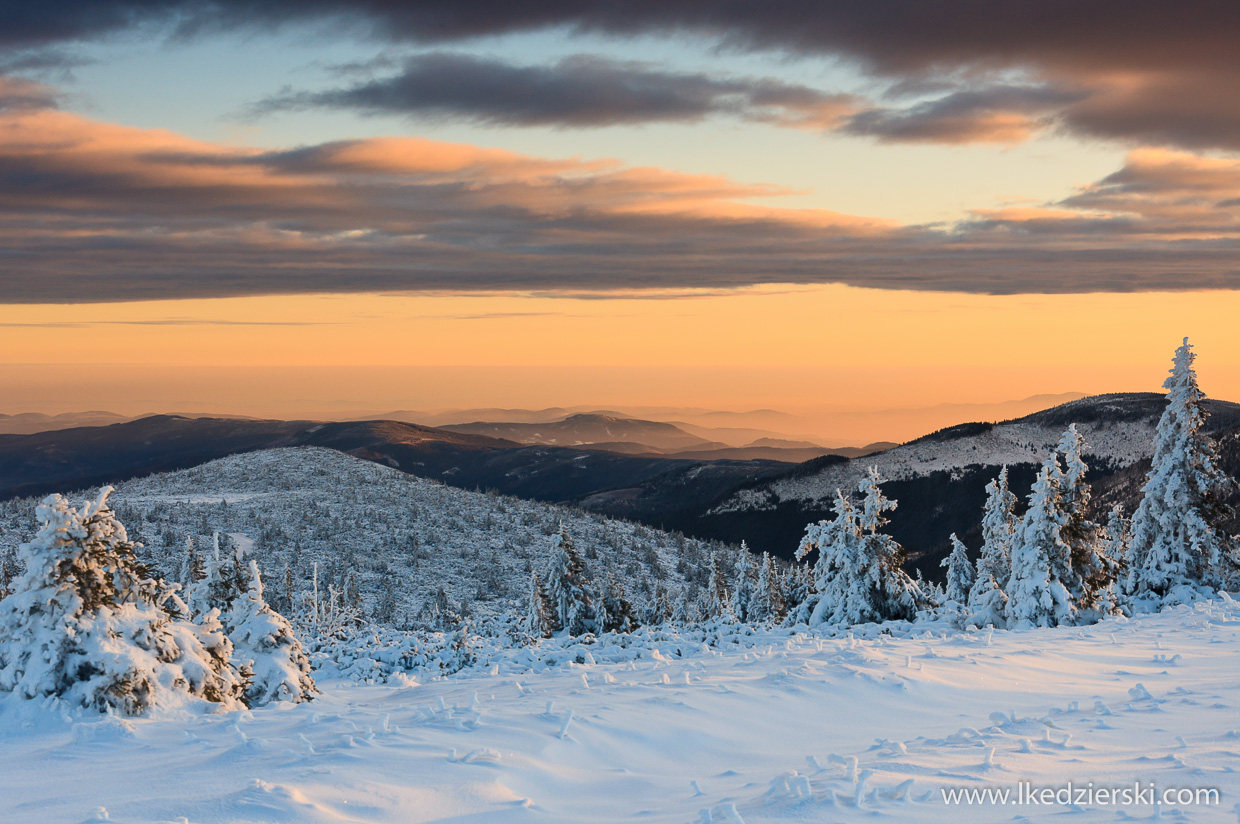 karkonosze,  śnieżka, sunrise, wschód słońca w Karkonoszach