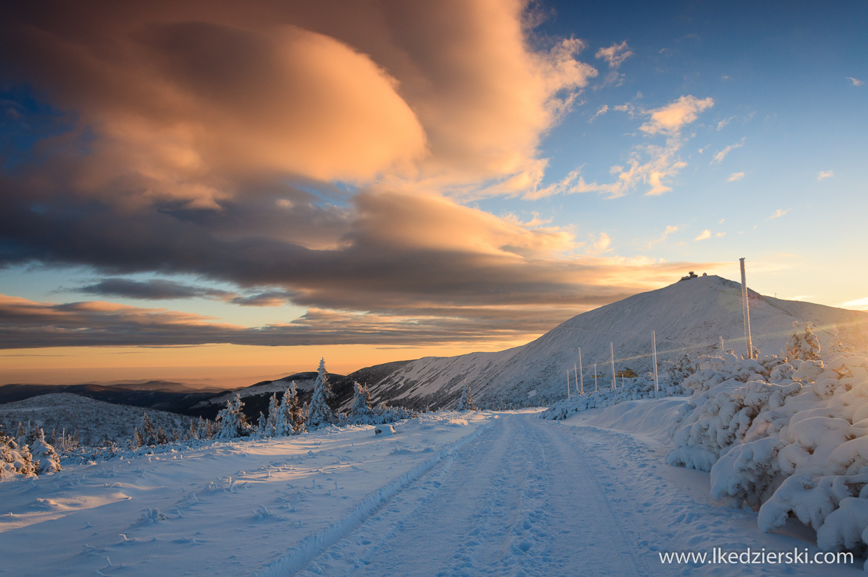 karkonosze,  śnieżka, sunrise, wschód słońca w Karkonoszach