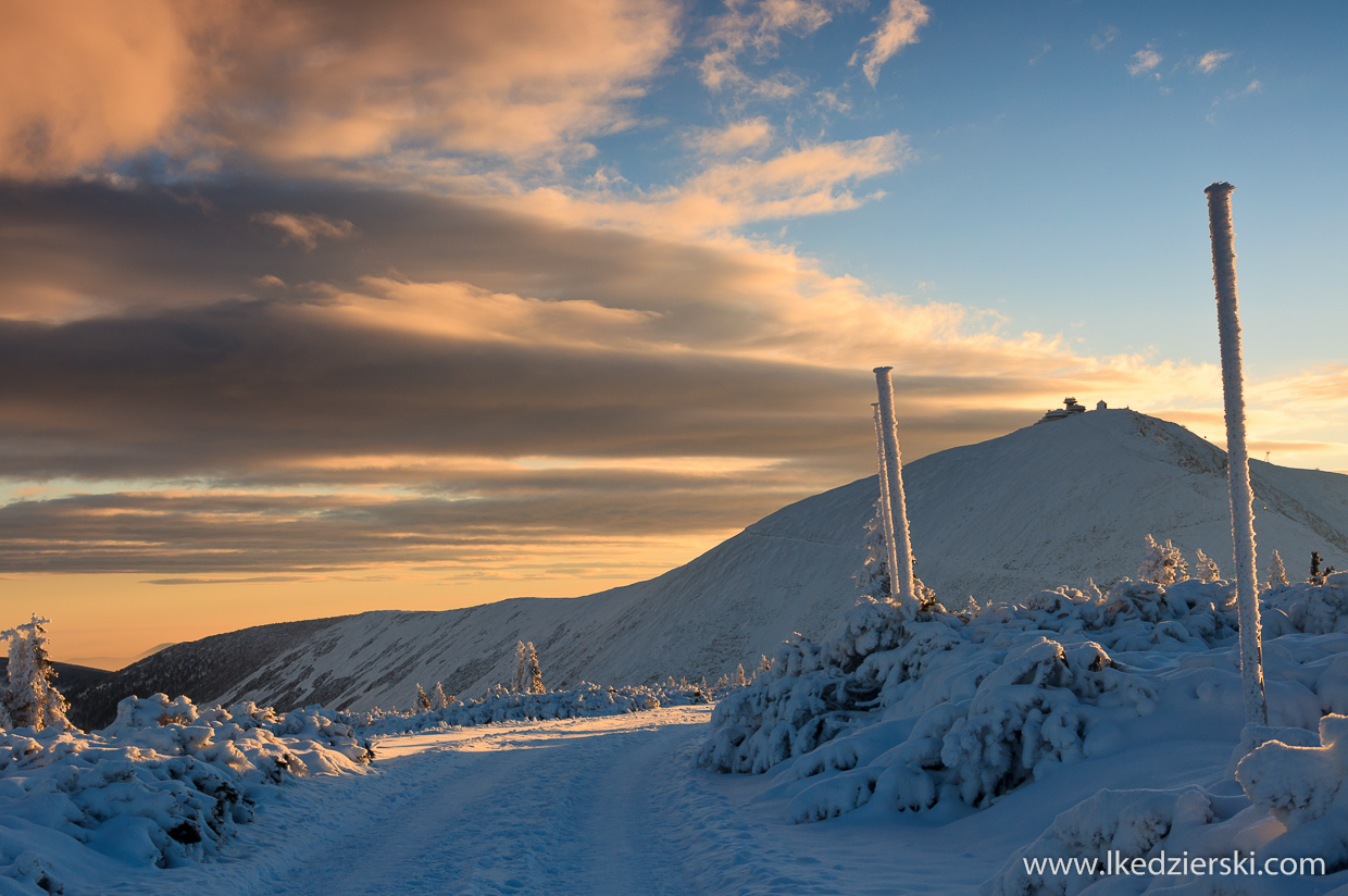 karkonosze,  śnieżka, sunrise, wschód słońca w Karkonoszach