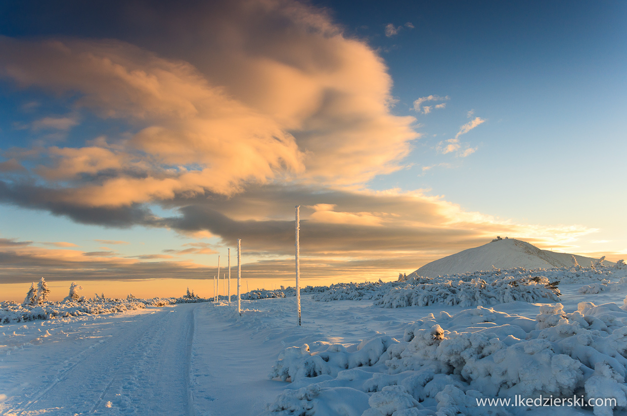 karkonosze,  śnieżka, sunrise, wschód słońca w Karkonoszach