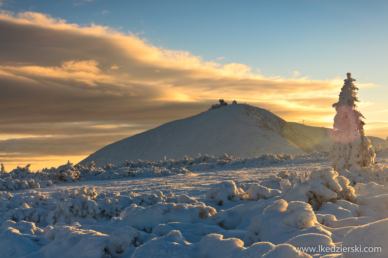 karkonosze,  śnieżka, sunrise, wschód słońca w Karkonoszach