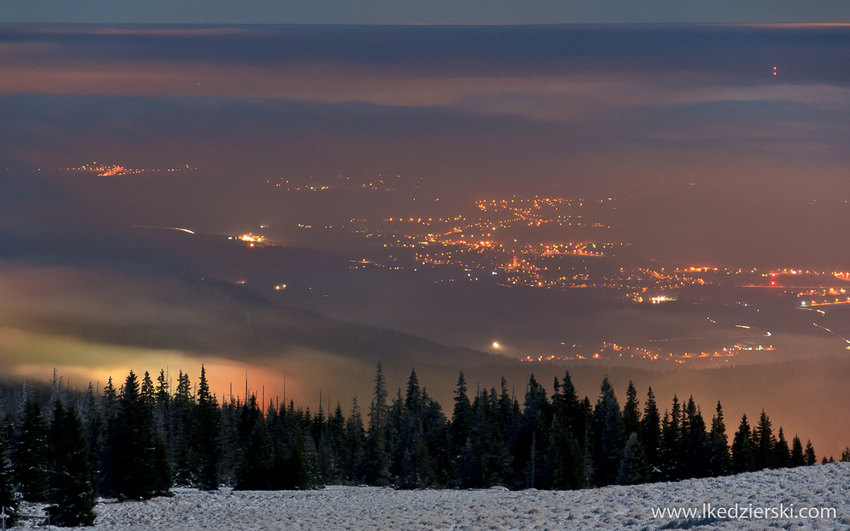 nocne zdjęcia karkonoszy