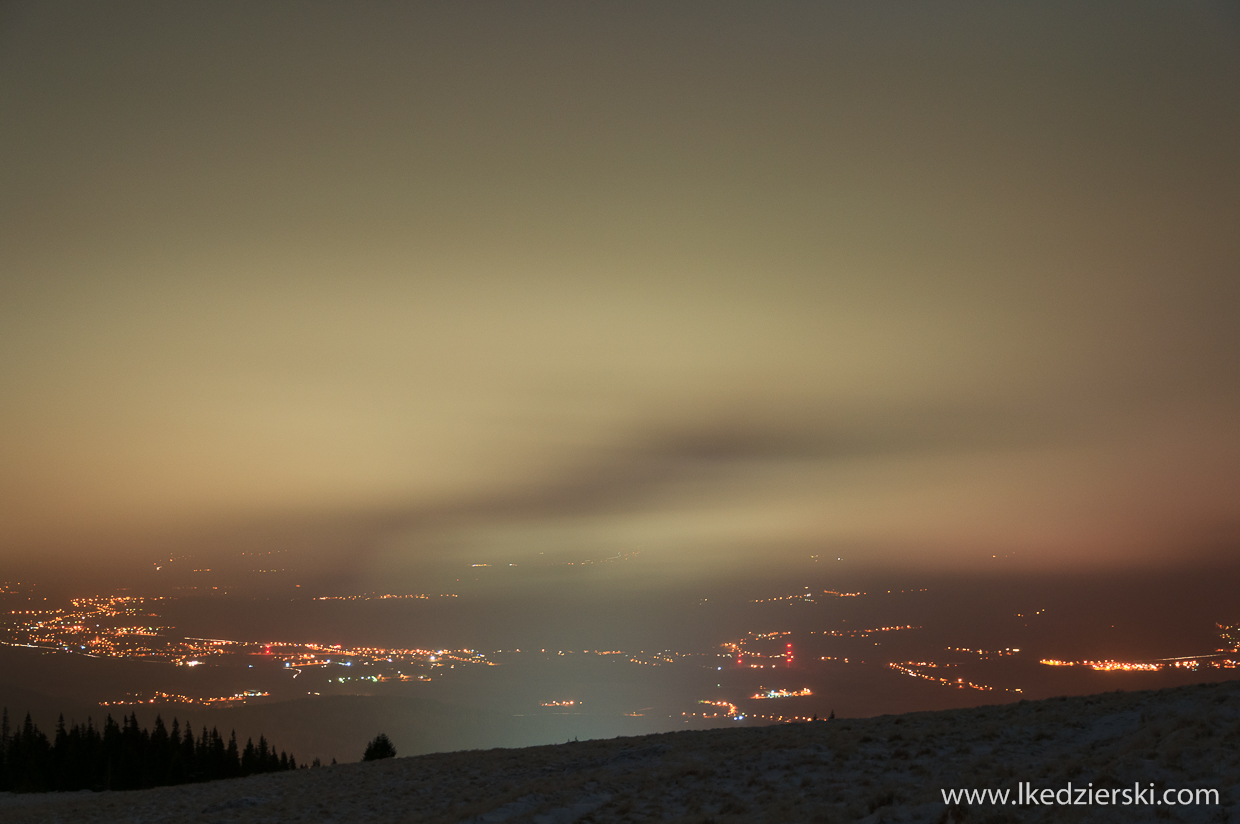 nocne zdjęcia karkonoszy