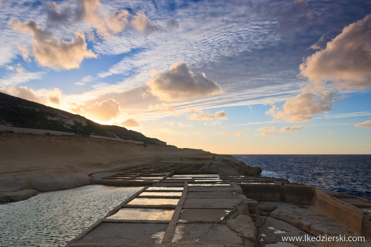 solanki na gozo, salt pans, sunset, zachód słońca zdjęcia