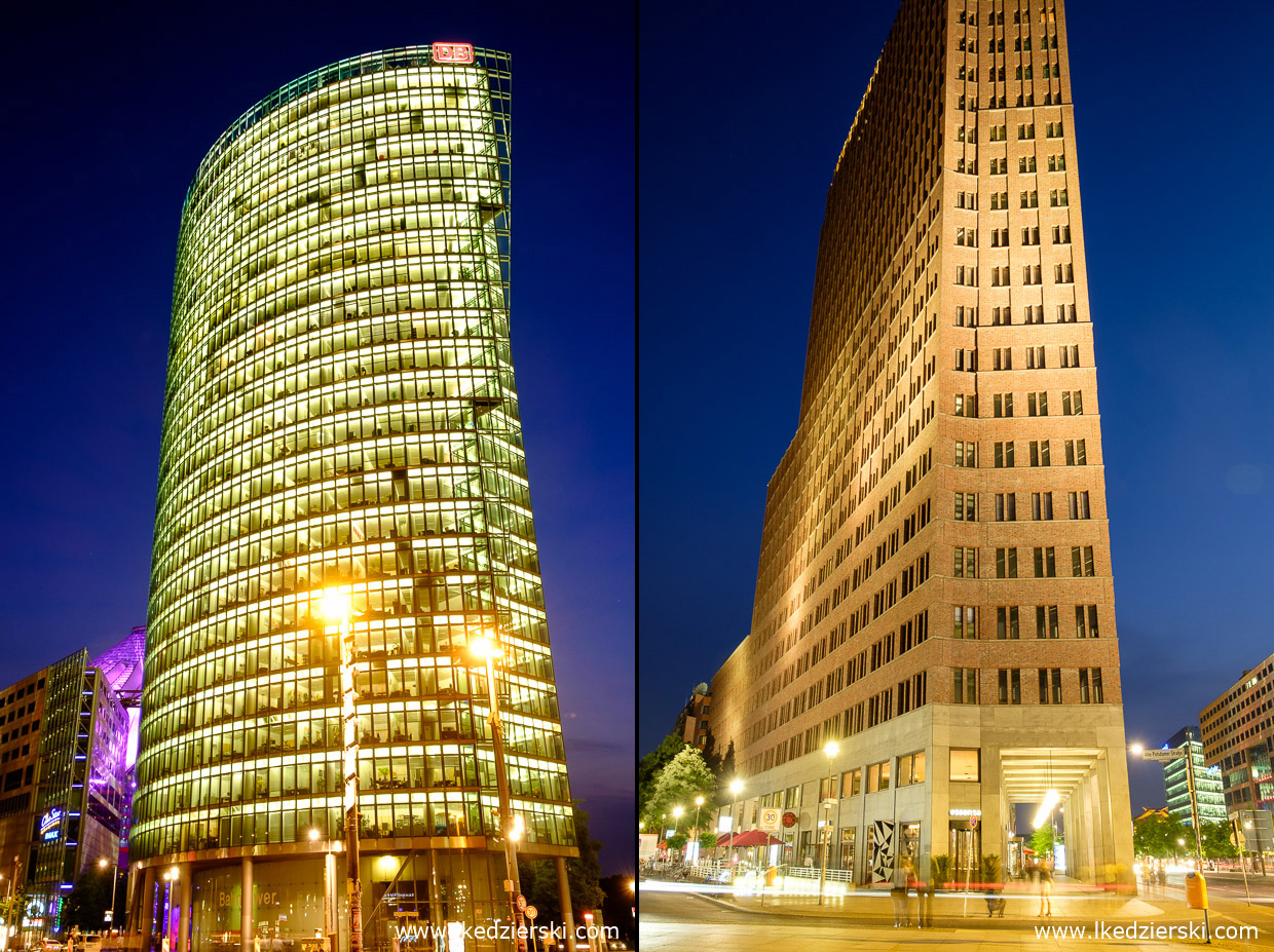 berlin potsdamer platz berlin na nocnych zdjęciach