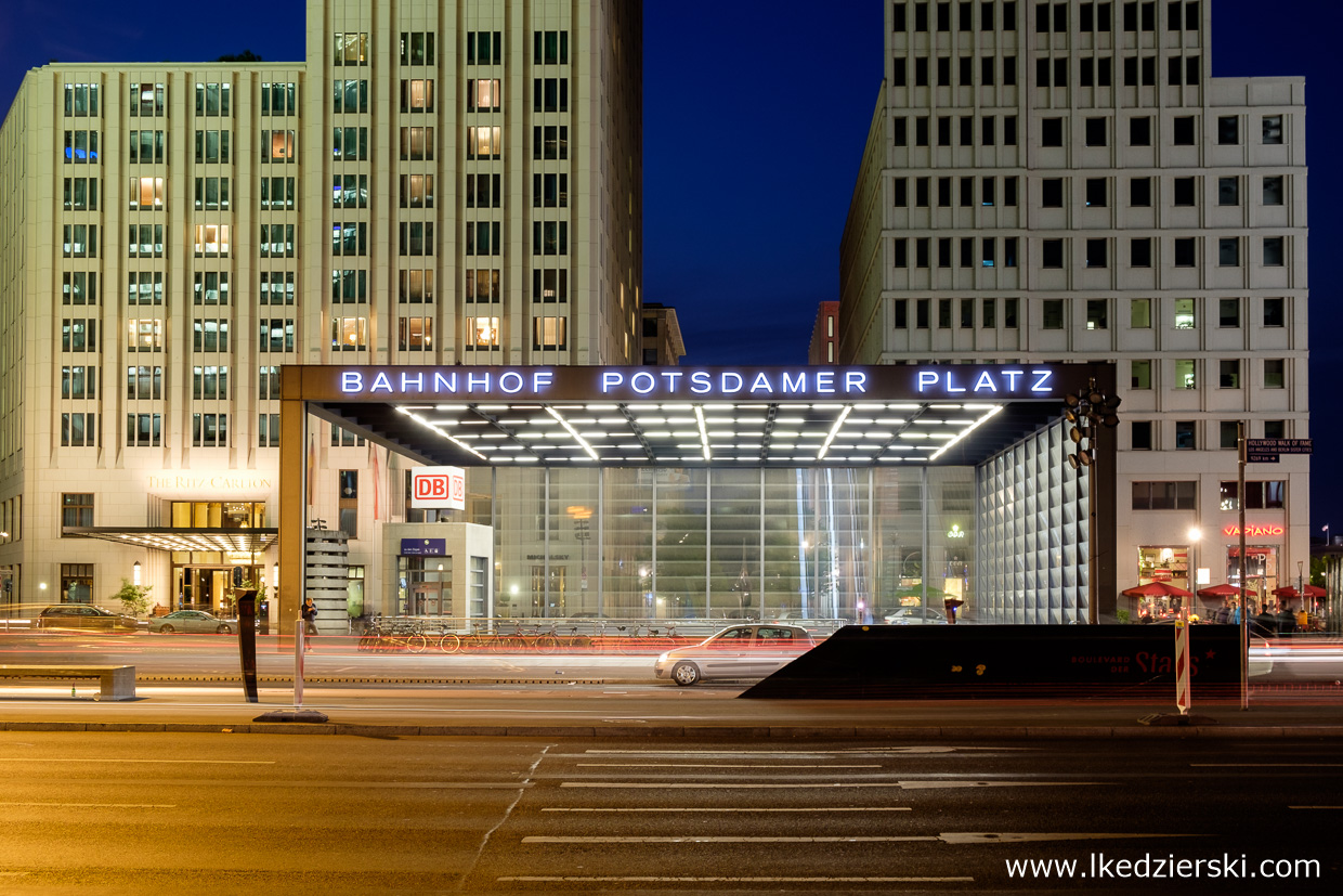 berlin potsdamer platz berlin na nocnych zdjęciach