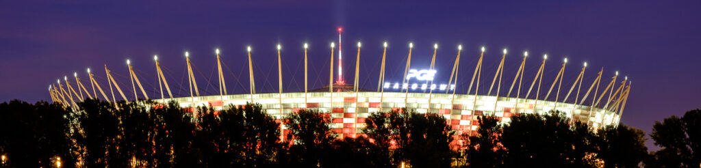 panorama warszawa nocą