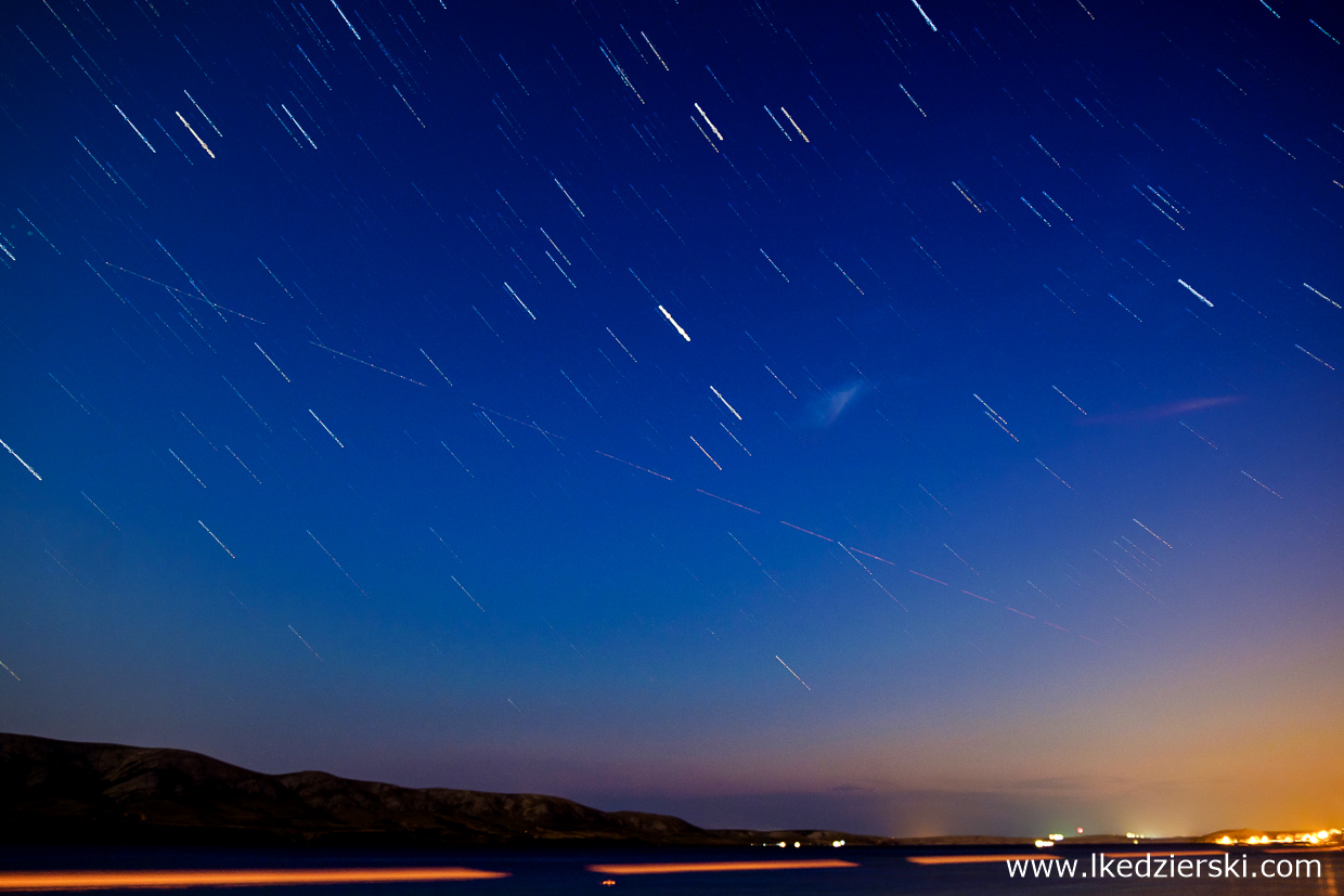 chorwacja wyspa pag metajna zachód słońca sunset startrails