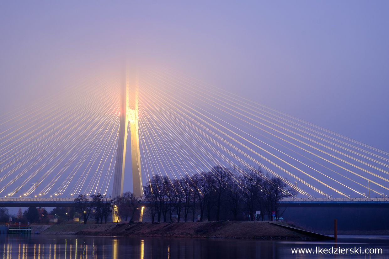 most rędziński wrocław mosty wrocławia wschód słońca misty sunset