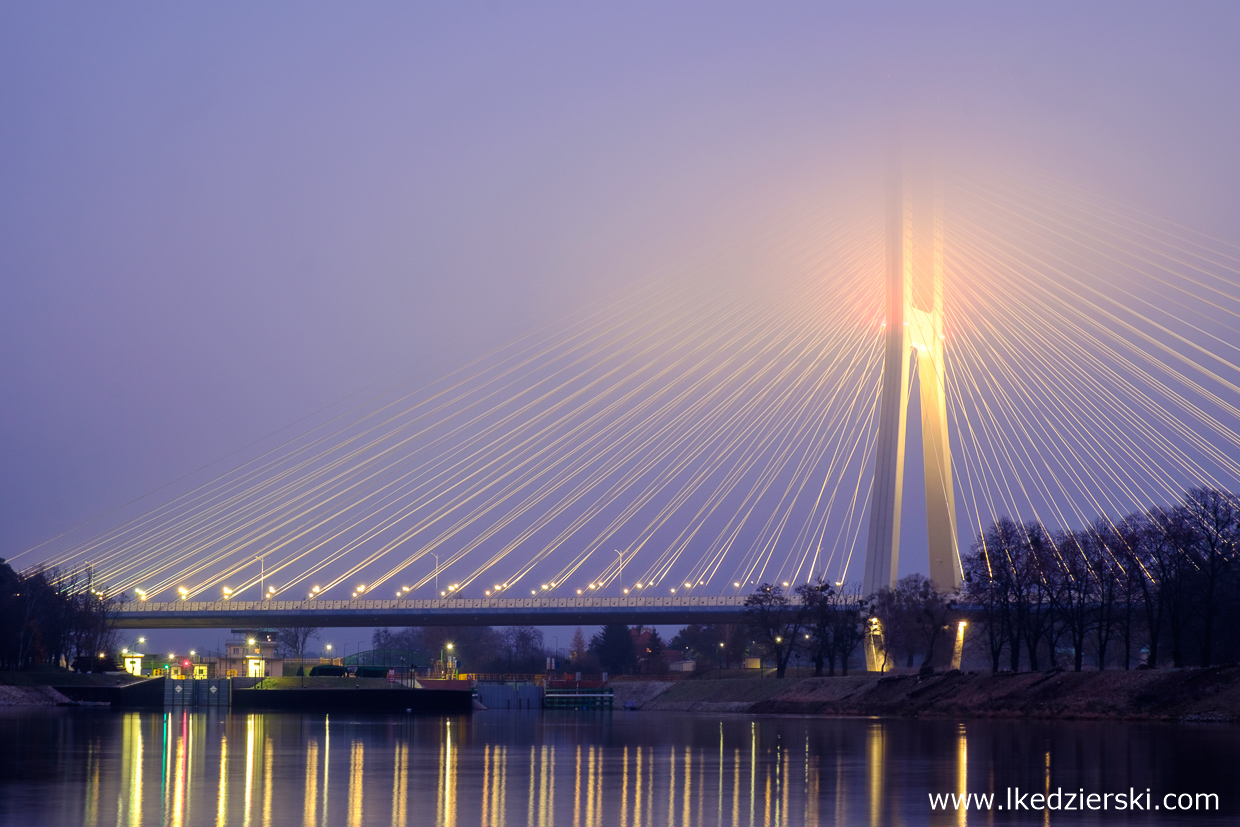 most rędziński wrocław mosty wrocławia wschód słońca misty sunset