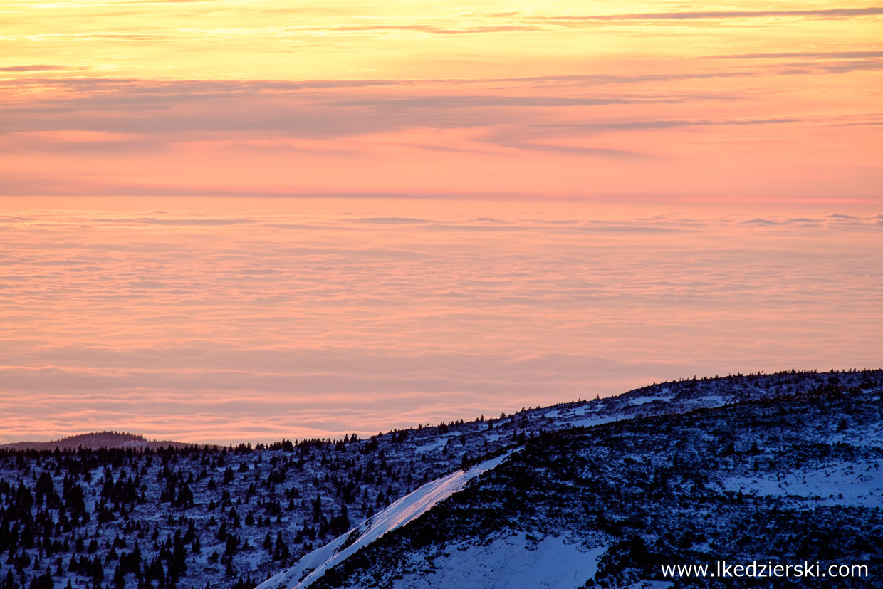 karkonosze zachód słońca sunset zachód słońca w karkonoszach