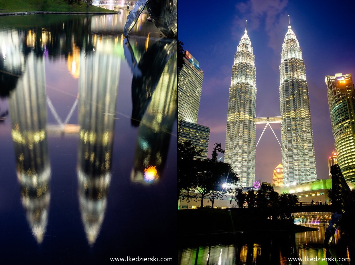 malezja kuala lumpur petronas towers sunset