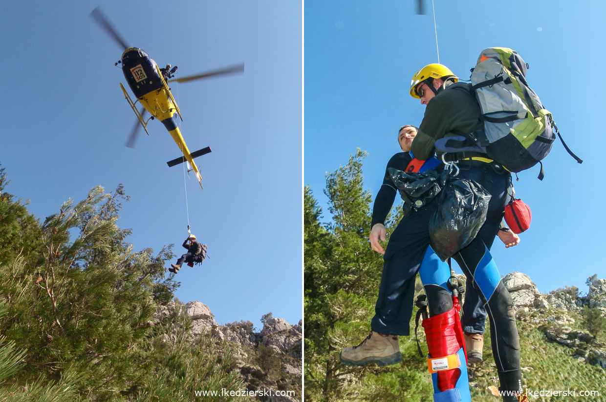 majorka kanioning helikopter akcja ratunkowa