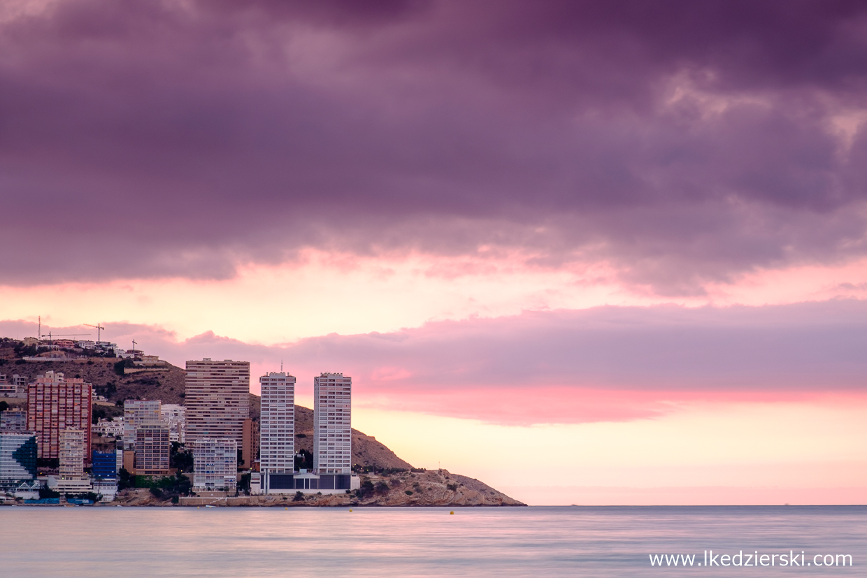 benidorm sunrise wschód słońca