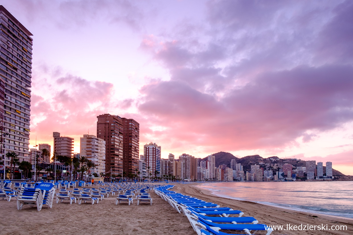 benidorm sunrise wschód słońca