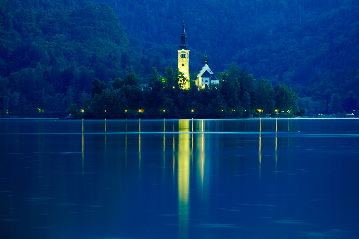 słowenia bled sunset blejski otok 