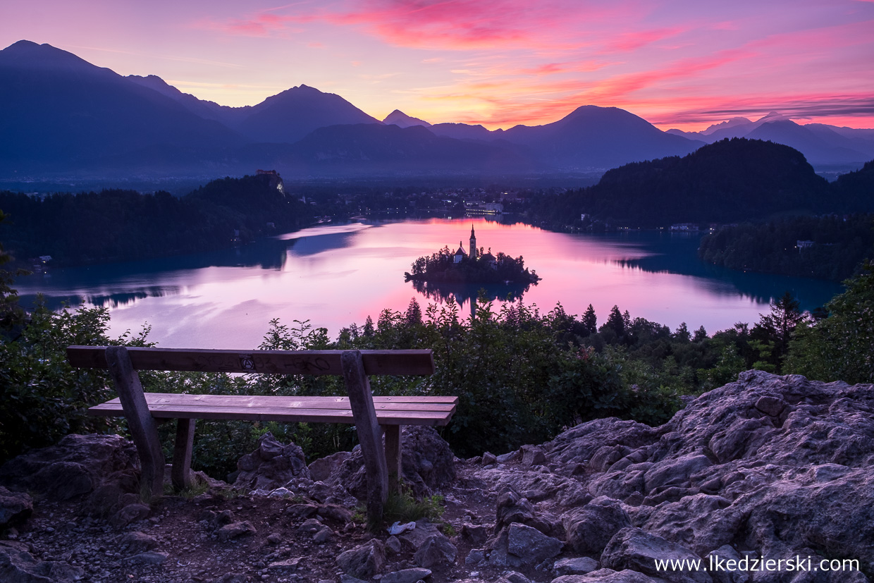 słowenia jezioro bled wschód słońca sunrise