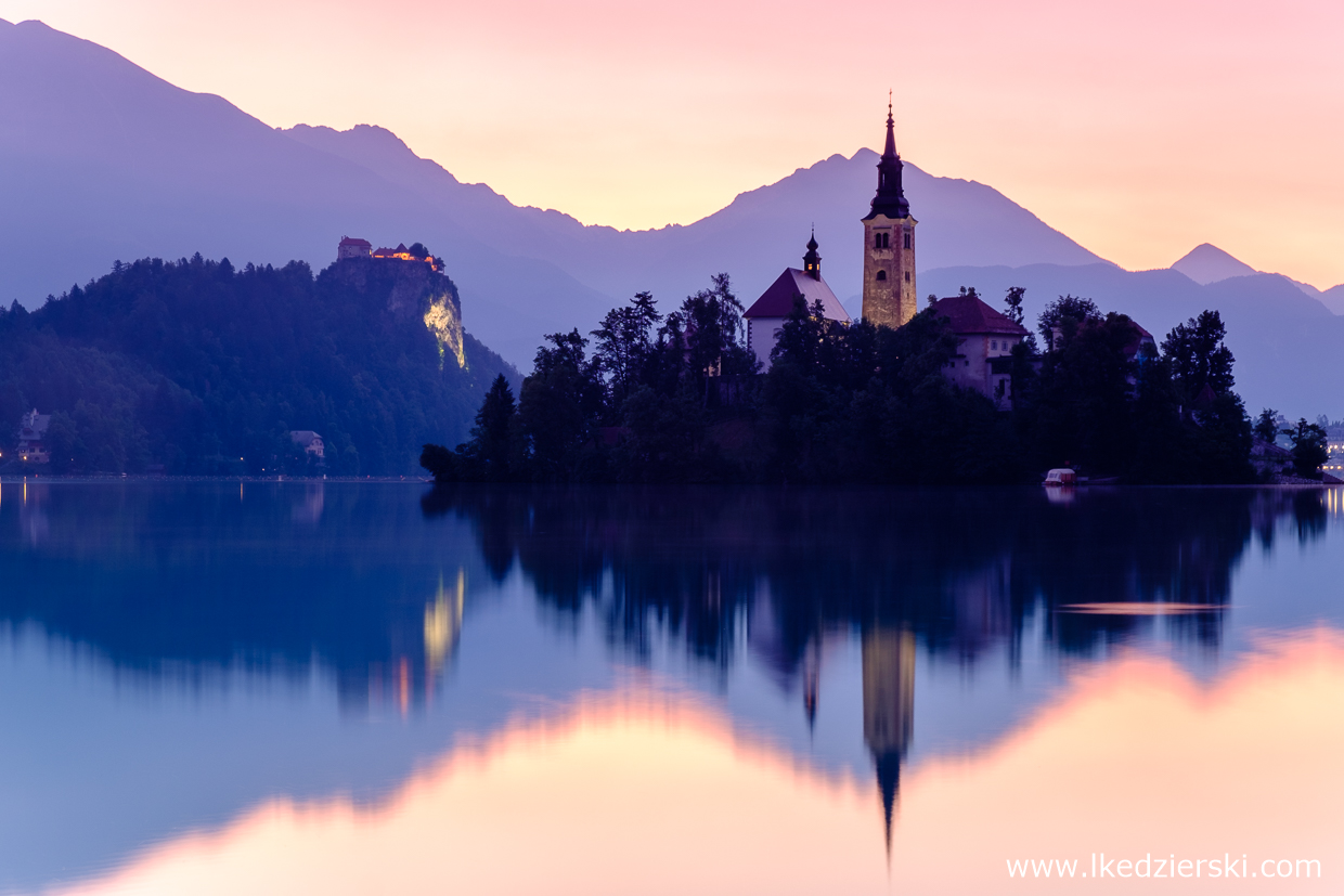 słowenia jezioro bled wschód słońca sunrise