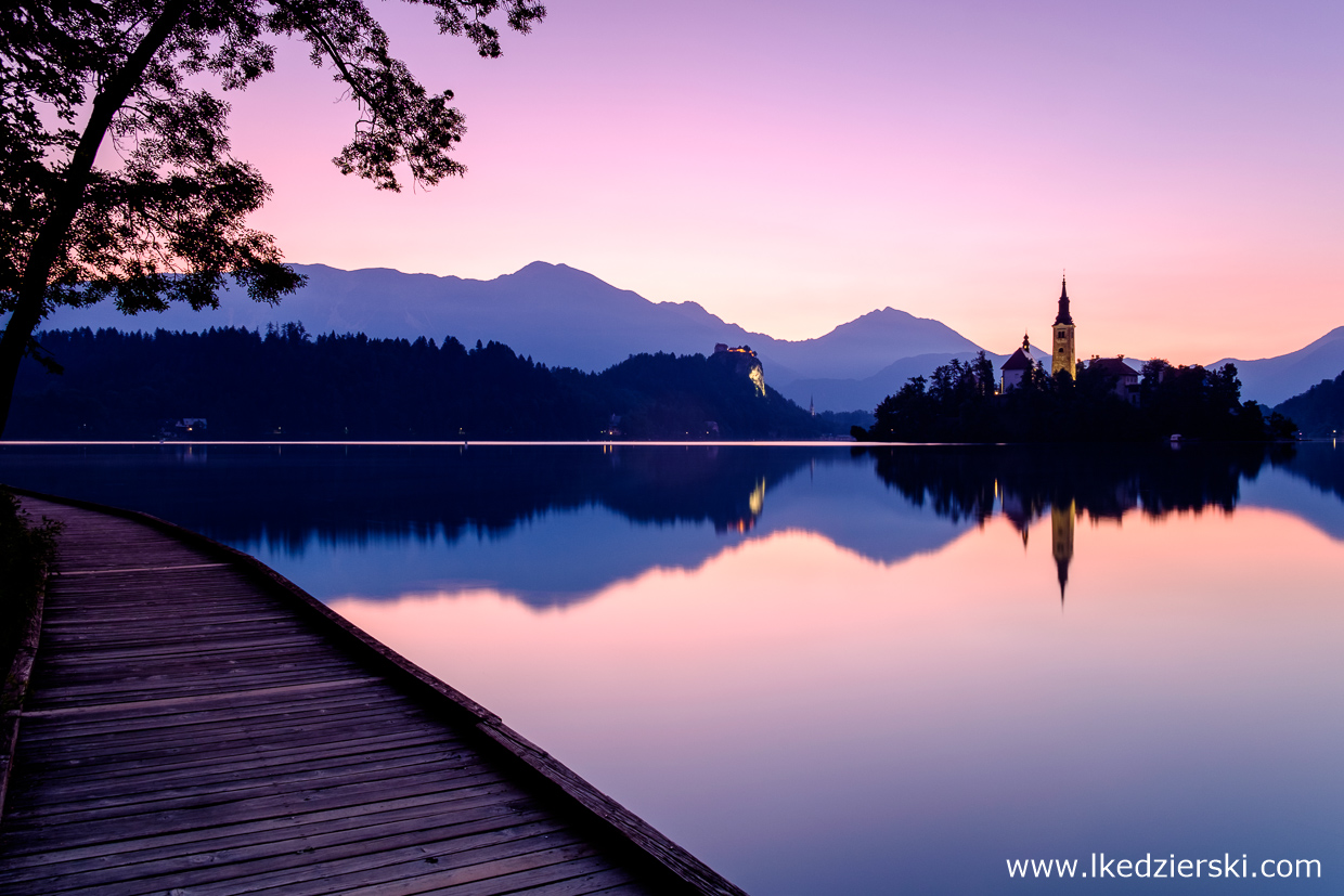 słowenia jezioro bled wschód słońca sunrise