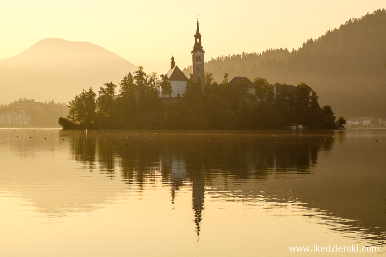 słowenia jezioro bled wschód słońca sunrise