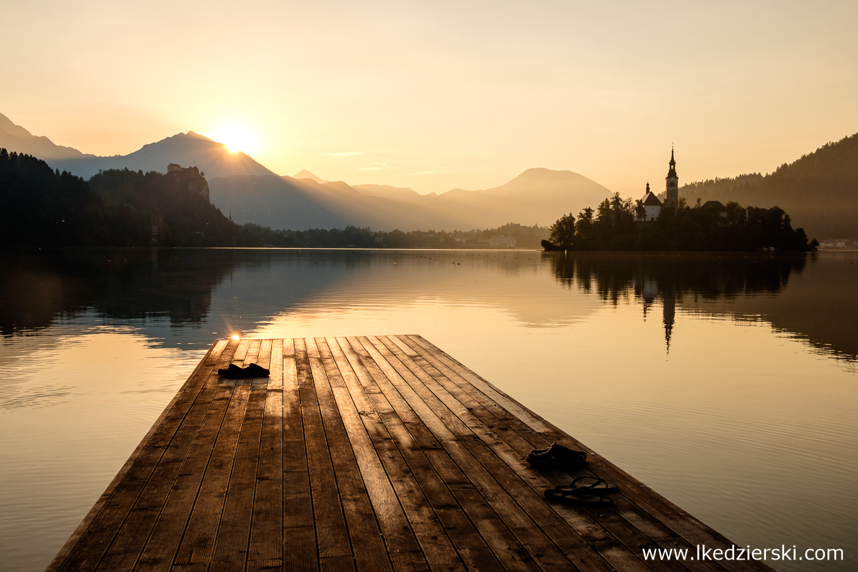 słowenia jezioro bled wschód słońca sunrise