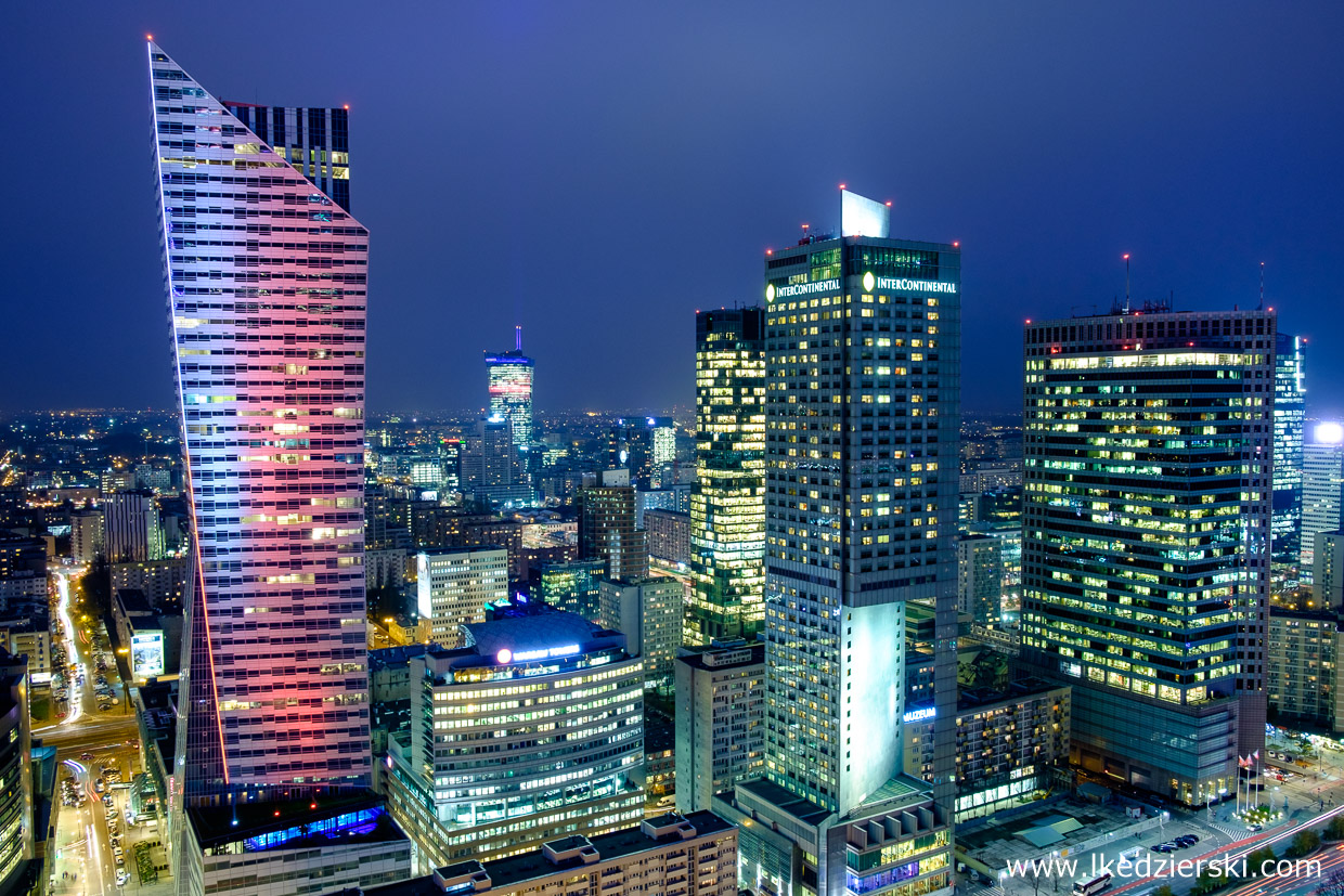 warszawa nocne zdjęcia zachód słońca Hotel InterContinental Warszawa Złota 44