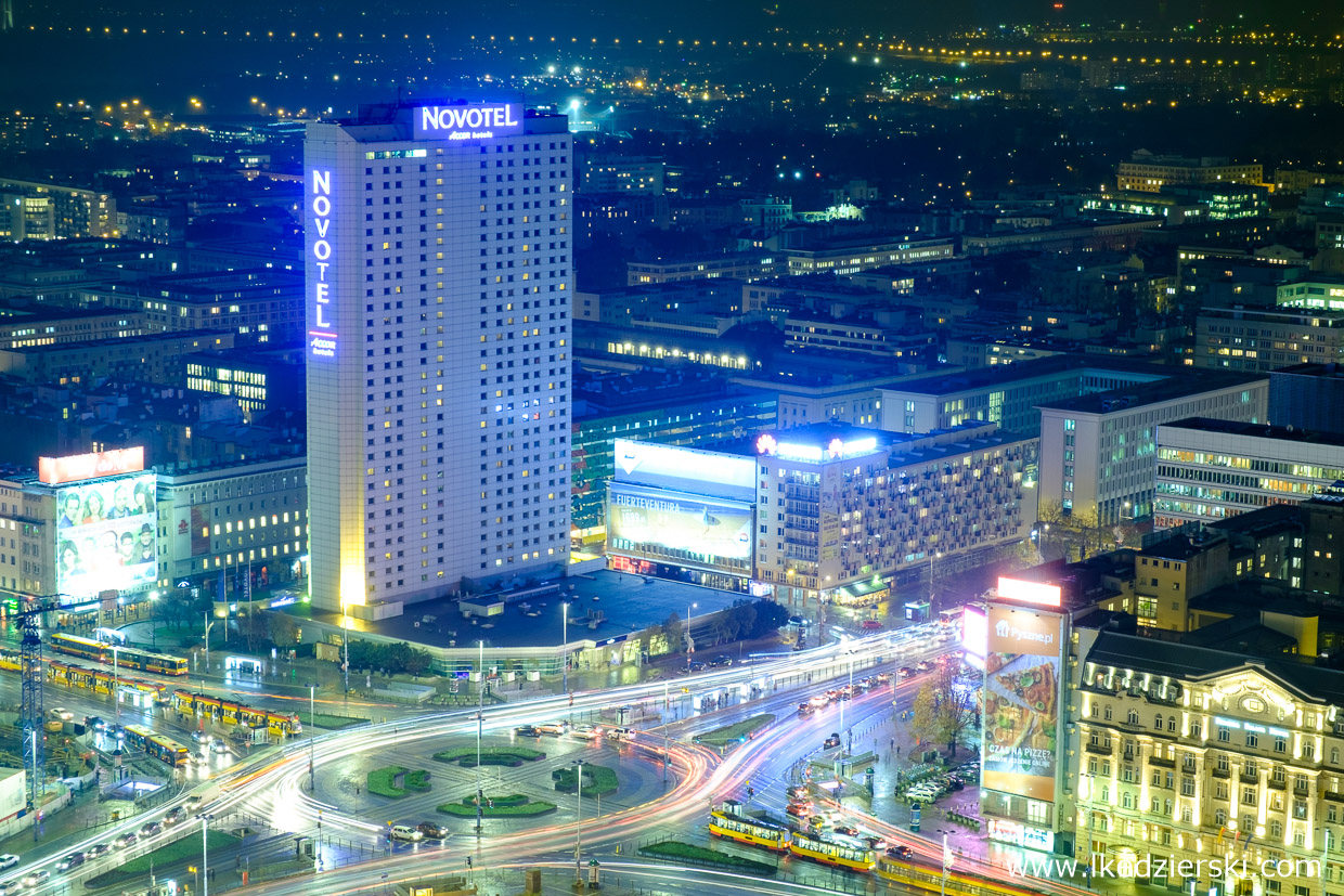 warszawa nocne zdjęcia zachód słońca novotel