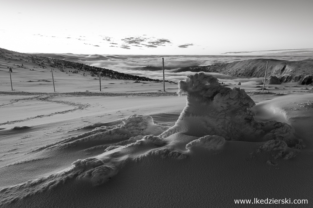 karkonosze zdjęcia czarno-białe black and white photography góry zimą