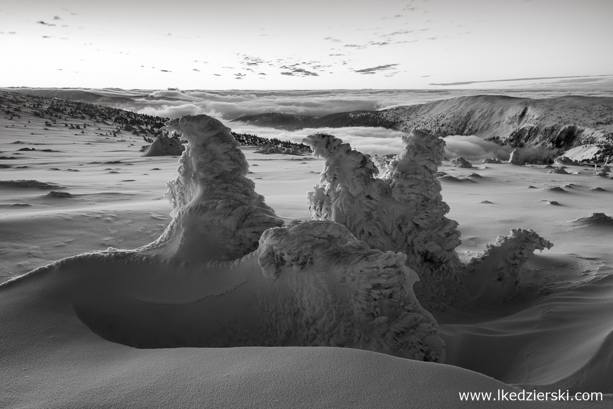 karkonosze zdjęcia czarno-białe black and white photography góry zimą