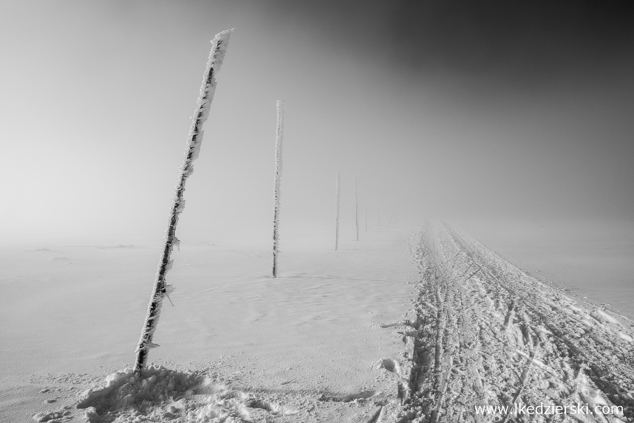 karkonosze zdjęcia czarno-białe black and white photography góry zimą