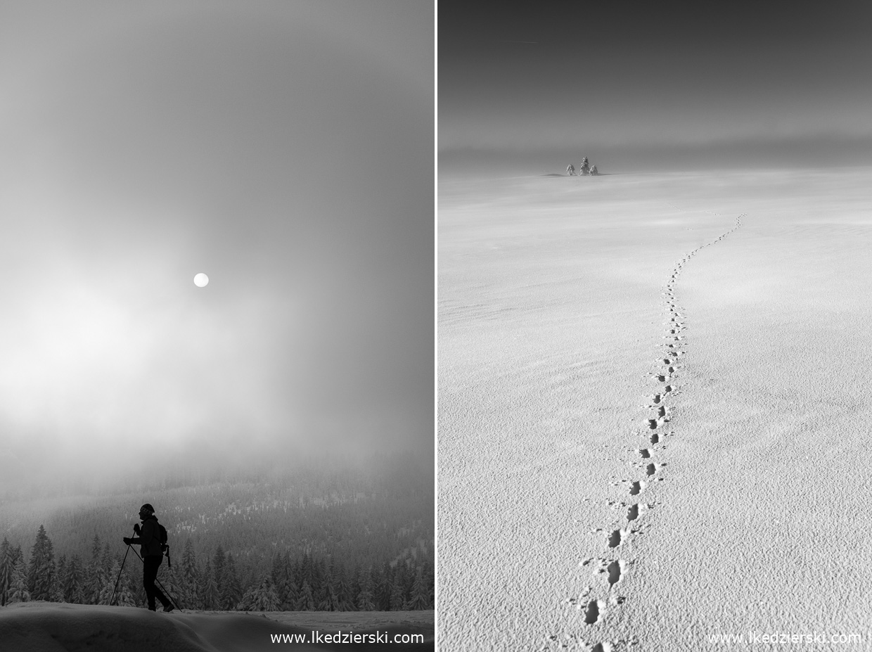 karkonosze zdjęcia czarno-białe black and white photography góry zimą