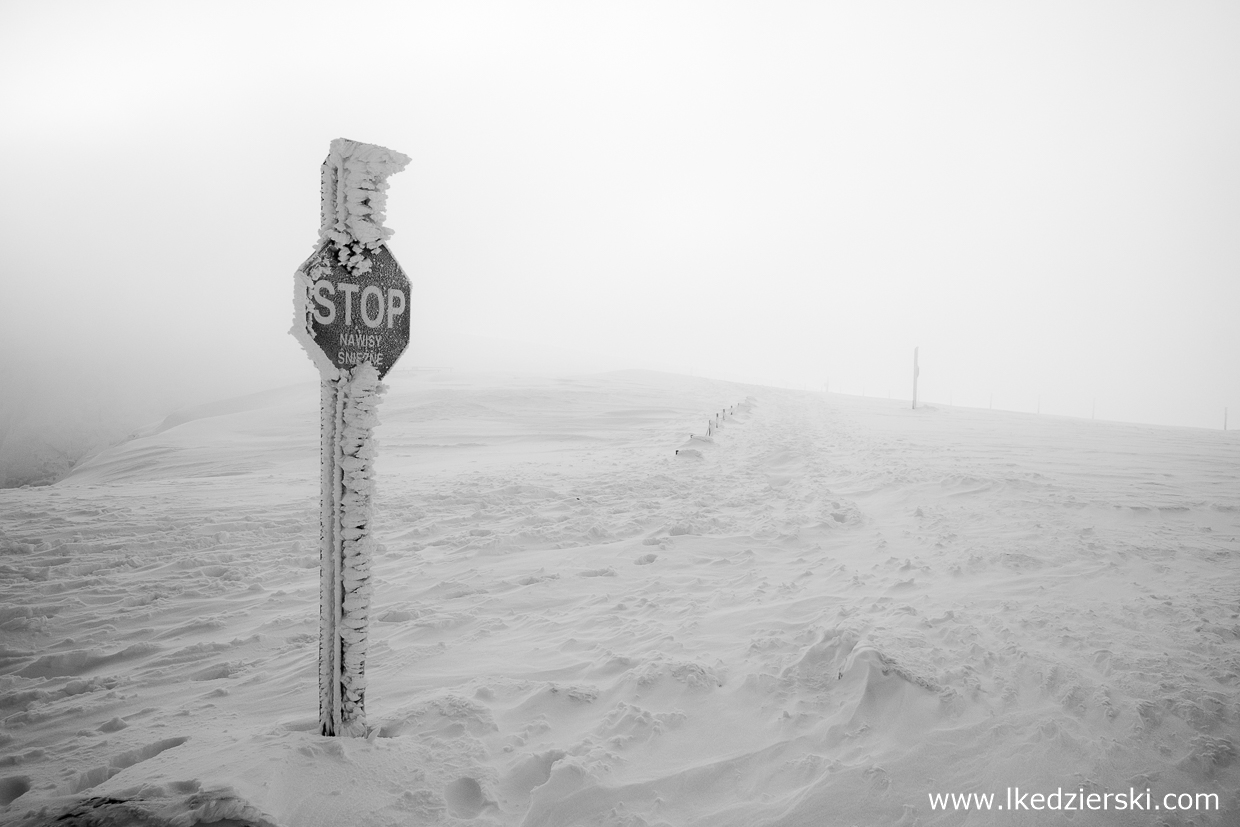 karkonosze zdjęcia czarno-białe black and white photography góry zimą