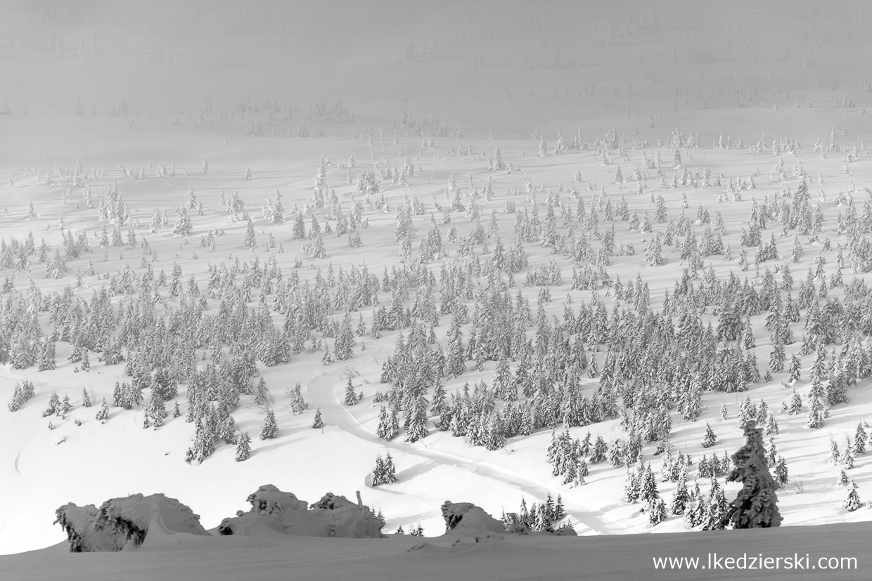 karkonosze zdjęcia czarno-białe black and white photography góry zimą